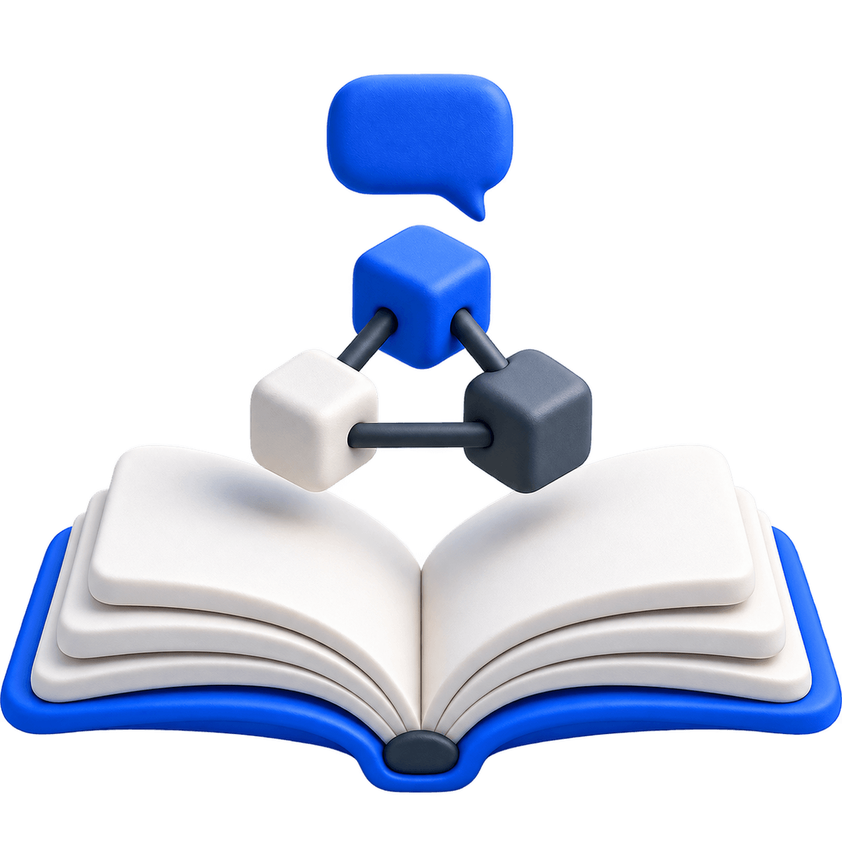 Sculptural book and connected shapes